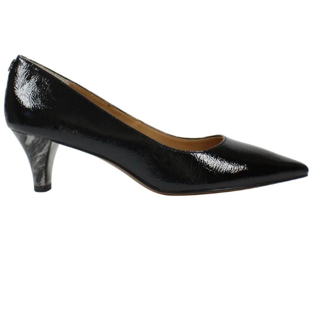 Women’s Dress Shoes Size 7.5 Black ASILAH Crinkle Patent J.RENEE Pumps AUTHENTIC - Picture 7 of 9